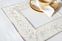 Σετ Τραπεζομάντηλο & 8 Πετσέτες φαγητού Αιγαίον με Κέντημα 180X230 Cassia Beige